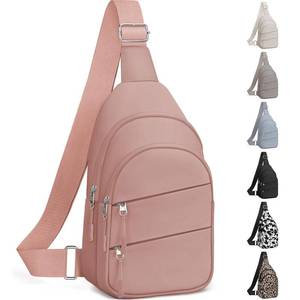 lot 5376 image: Tuwubi Crossbody Bags for Women, Sling Bag for Men, Small Hiking Backpack Anti Theft Lightweight for Outdoors Travel (M, Pink) - Retail $15
