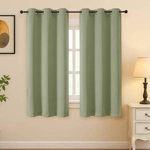 lot 5394 image: Simplebrand Sage Green Room Darkening Curtains for Bedroom 63 Inch Length 2 Panels Set, Thermal Insulated Energy Saving Curtains for Kids Room, Grommet Solid Nursery Window Treatment Drapes, W40 x L63 - Retail $14