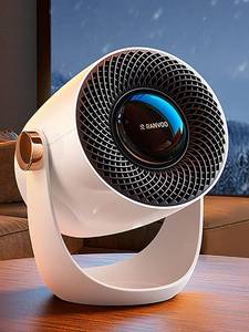 lot 5400 image: RANVOO Graphene Space Heater, Small Portable Electric Heater for Indoor Use with Hot Airflow, 10X Safe &amp Smart Protection, 120° Tilt Adjustment to Surround Heat for Office Bedroom, White - Retail $90