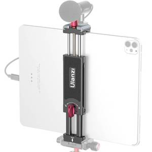 lot 5407 image: U-pad III Aluminum iPad Tripod Adapter - 7.9-12.9in Metal Mount w Cold Shoe & Acra Swiss QR Mount for iPad, iPhone & Air - Retail $44