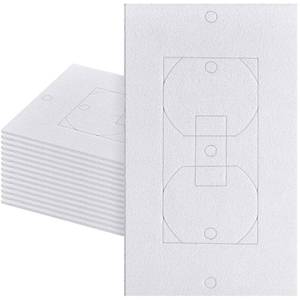 lot 5426 image: Tondiamo 50 Pcs Outlet Insulation and Draft Sealers Foam Insulation Pads Electrical Outlet Light Switch Covers Wall Gasket (White) - Retail $8
