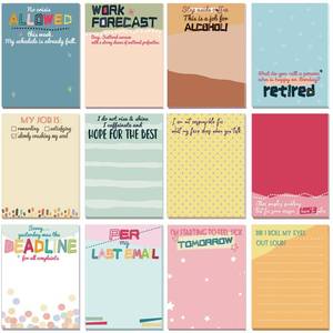 lot 5432 image: Saypacck 12 Pcs Funny Sticky Notes for Work 4x3 Inches Sarcastic Self Adhesive Notepads Novelty Memo Pads for Office Coworker Gifts Employee Appreciation Supplies(Sarcastic,Classic Color) - Retail $10