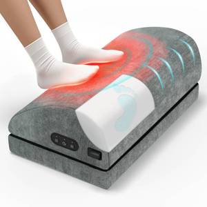 lot 5468 image: Heated Foot Rest for Under Desk at Work, Foot Stool with Vibration Massage, 2 Heat Levels, Ergonomic Memory Foam Feet Warmer Heater - Retail $60