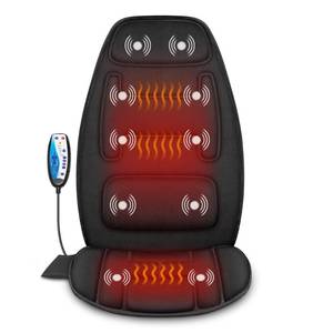 lot 5476 image: Snailax Vibration Back Massager with Heat, Massage Chair Pad with Neck Lumbar Memory Foam, 10 Vibration Motors,5 Modes, Gifts, No shiatsu - Retail $59
