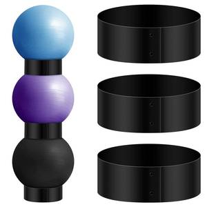 lot 5483 image: Wenqik 3 Pcs Exercise Ball Stand Holder 14.5 Inch Plastic Yoga Ball Base Stability Fitness Display Stand Medicine Therapy Carrier Storage Stackers(Black) - Retail $20