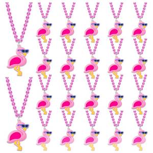 lot 5486 image: KeeStar 24 Pack Flamingo Necklace Party Favors for Summer Hawaiian Tropical Luau Party, Animal Themed Baby Shower, Birthday, School Carnival Rewards, Photography Props, Decorations, Classroom Prize - Retail $15