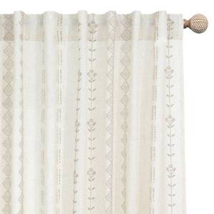 lot 5500 image: Neutral Farmhouse Curtains for Living Room 84 Inches Long,Taupe Cream Boho Light Filtering Sheer Patterned Modern Beautiful Linen Curtains with Floral Pattern Design Dining Room 84 Length 2 Panels Set - Retail $39