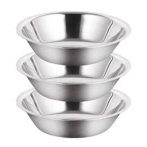 lot 5516 image: Heavy Duty Stainless Steel Mirror Finish Commercial Restaurant Mixing Bowl 3 Quart (Set of 3) - Retail $19
