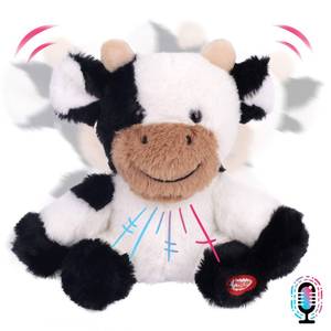 lot 5557 image: Hopearl Talking Cow Repeats What You Say Shaking Head Electric Interactive Animated Toy Speaking Plush Buddy Birthday Festival for Toddlers, 7 - Retail $21