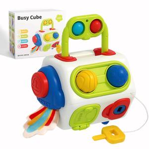 lot 5571 image: Busy Cube for Toddlers 1 Years Old, Montessori Toys for 1 Year Old - Ideal Gifts for 1 Year Old Boys Girls - Airplane Plane Car Travel Toys for 6 to 18 Months Toddlers Educational Learning Toys - Retail $15