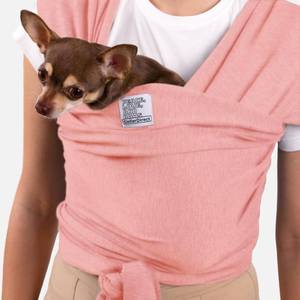 lot 5583 image: Cat Sling Carrier for Small Pets Anti-Anxiety Cat Sling, Kitten Pouch Pet Sling in Gray Black Blue Green Pink Yellow (Pink, Standard) - Retail $30