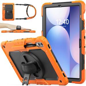 lot 5597 image: SEYMAC stock Case for Samsung Galaxy Tab S10 Plus S9 FE Plus S9 Plus 5G Tablet 12.4 Case with Screen Protector Pencil Holder 360 Rotating Hand Strap &Stand, Drop-Proof, Orange1 - Retail $35