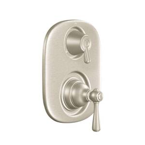 Moen Kingsley Brushed Nickel Moentrol Shower Valve with 3-Function Integrated Diverter Valve Trim, Valve Required, T4111BN - Retail: $216