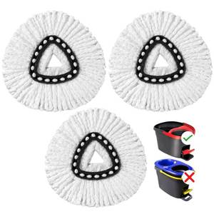 lot 5609 image: HOMEXCEL Mop Replacement Heads Compatible with O-Cedar EasyWring Spin Mops 3 Pack-Washable Microfiber Spin Head Refills-Easy Cleaning Mop Head Replacement