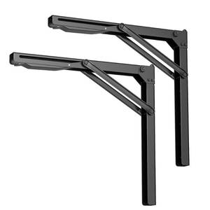 lot 5622 image: EVERHANGER 18 inch Folding Shelf Brackets for Garage, Heavy Duty Collapsible Shelf Bracket Steel Wall Mounted Table Brackets (Pack of 2, No Board) - Retail $46