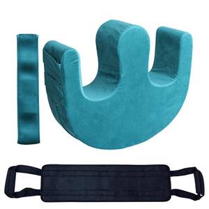 lot 5628 image: Bedridden Patient Turning Device with Fixing Strap and Transfer Nursing Sling Lift Belt Set Multifunctional Bedroll Turning Pillow Bed Rest Leg Elderly Nursing Products Patient Lift Aid, Blue - Retail $43
