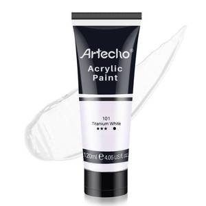 lot 5660 image: Artecho White Acrylic Paint, Titanium White Paint (120ml  4.05oz) Tubes, Art Craft Paints for Canvas Painting, Rock, Stone, Wood, Fabric, Art Supplies - Retail $7