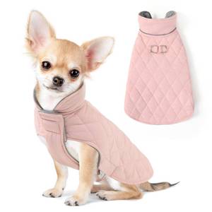 lot 5667 image: Mile High Life Dog Warm Coat, Small Dog Winter Jacket Windproof Water Resistant Cold Weather Coats Cozy Snow Jacket Vest for Puppies (Pink, Medium Chest 17.3) - Retail $21