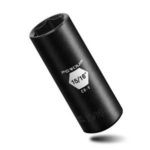 lot 5673 image: PGROUP 38 Drive Deep Impact Socket, SAE(1516 Inch socket), 6-Point, Cr-V Steel With Black Manganese Phosphate Coating - Retail $5