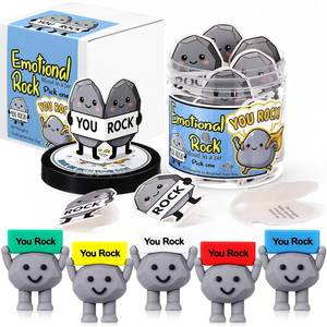 lot 5674 image: Gejoy You Rock Positive Gifts Emotional Comfort You Rock Card Jar with 5 Mini Rubber Figurines Christmas Affirmation Birthday Motivational Gift for Coworkers Colleague Staff Women Men - Retail $10