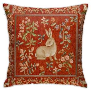 lot 5677 image: antvinoler Pillow Cover,Medieval Rabbit I French Modern Throw Pillow Case Modern Cushion Cover Square Pillowcase Decoration for Sofa Bed Chair Car 18 X 18 Inch