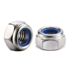 lot 5735 image: M6 x 1.0mm Nylon Insert Hex Lock Nuts 50Pcs 304 Stainless Steel Locknuts, Hex Drive, Bright Finish, by SG TZH