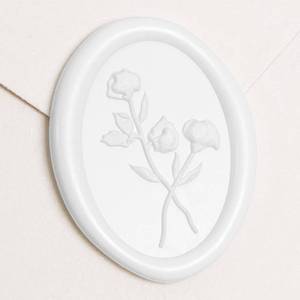 lot 5737 image: UNIQOOO 3D Floral Wax Seal Stickers - 50Pcs Elegant Oval Self-Adhesive Seals in Snow White, for Wedding Invitations, Christmas, Envelopes & Party Decor - Retail $15