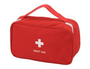 lot 5752 image: TOPASION Portable Empty First Aid Kit Bag, Travel Medicine Pouch, Small Medical Bag (Red) - Retail $7
