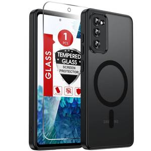 lot 5753 image: LeYi for Samsung Galaxy S20-FE 5G Case  Compatible with Mag-Safe with Screen Protector, Military-Grade Matte Translucent Soft-Touch Skin Funda para S20FE, Black - Retail $10
