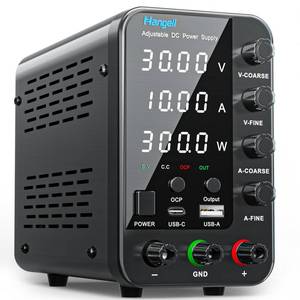 DC Power Supply Variable, 30V 10A Bench Power Supply with Encoder Coarse & Fine Adjustments Knob, Adjustable Switching Regulated lab Power Supplies with 18W USB & Type-C Quick-Charge - Retail: $50
