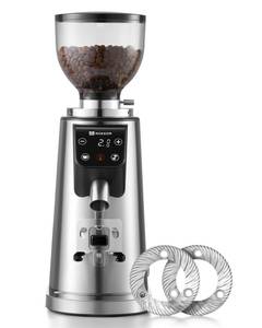MOKKOM Professional 64mm Flat Burr Coffee Grinder with 100 Grind Settings, All-Metal Stainless Steel Body, Coffee Bean Grinder with Adjustable Electronic Timer, Anti-Static, LED Display - Retail: $180