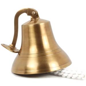 lot 5807 image: Antique Brass 6 Wall Mounted Nautical Bell - Hanging Bell for Ships &amp Christmas