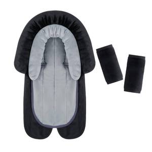 lot 5825 image: COOLBEBE New Babybody Support & Strap Covers Set for Newborn Infant Toddler- Extra Soft Stroller Cushion Pads Car Seat Insert, Perfect for Carseats, Strollers, Swings, Black - Retail $19