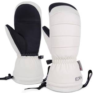 lot 5827 image: EXski Ski Mittens for Women, Waterproof Snow Ski Gloves for Snowboard, Winter Warm Mitts with Touchscreen - Retail $35