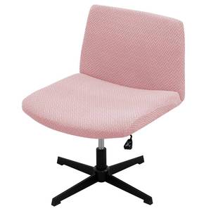 lot 5829 image: Armless Office Chair Cover Stretch Jacquard Wide Seat Modern Vanity Chair Slipcover Criss Cross Chair Mid Back Accent Chair Office Desk Chair Protector (A-Pink) - Retail $19