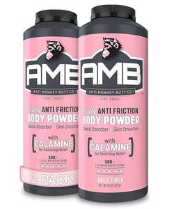 lot 5840 image: Anti Monkey Butt Body Powder for Women - Talc-Free Sweat & Chafing Relief with Calamine - Hypoallergenic Anti-Friction Formula for Thighs, Underarms, & More - 8 oz (Pack of 2) - Retail $13