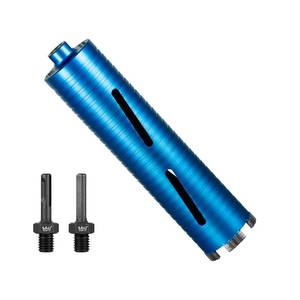 lot 5842 image: SALI Diamond Core Drill Bits 2 34 Diameter 10254mm Drilling Depth 58-11 Thread Core Bit Turbo Laser-Welded Segments for Cured Concrete with, Brick, Block, Masonry, with Two Adapters - Retail $43