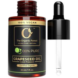 lot 5854 image: USDA Organic Grapeseed Oil - 100% Pure, Cold-Pressed, Non-GMO - Ideal Massage Oil, Face Oil, Hair Care, Skin Moisturizer - Best Grape Seed Oil for Skin & Hair - 1 Fl oz - Retail $8