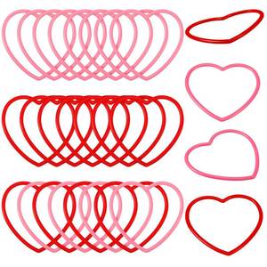 lot 5864 image: Soulchen 24 Valentines Heart Shaped Ring Toss Games for Party Activities 4.72 Inches Red and Pink Plastic Toss Ring for Indoor Outdoor Speed and Agility Practice Games Valentines Party Supply