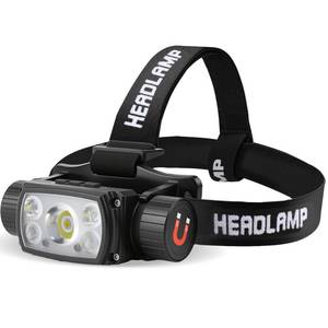 lot 5881 image: Headlamp Rechargeable, 2000 Lumen Super Bright LED Head Lamps with Red Light, 6 Modes Motion Sensor Magnetic Headband Flashlight, 4000 mAh Battery Powered Adjustable Head Lights for Adults Outdoor - Retail $27
