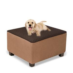 lot 5885 image: NeColorLife Square Ottoman Cover Waterproof Ottoman Slipcover Thick Storage Footrest Stool Covers Furniture Protector for Pets,Kids(Small Size,Dark Coffee) - Retail $20