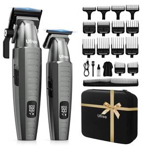 lot 5890 image: Ufree Professional Clippers and Trimmers Set, Cordless Hair Clippers for Men, Barber Clippers Set with Travel Case.  - Retail $40
