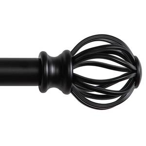 lot 5899 image: Black Curtain Rods for Windows 30-88 Inch Adjustable Heavy Duty Metal,1 Inch Pipe Decorative Modern Rustic Blackout Drapery Rods with Twisted Cage Finials - Retail $28