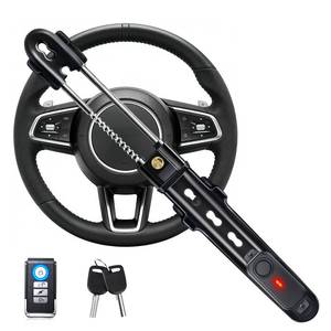 lot 5913 image: LNKERCO Car Steering Wheel Lock with 113dB Loud Alarm, 2 Keys  Wireless Remote Anti-Theft, Universal Fit for Cars, SUVs, Trucks, Anti-Pry Anti-Saw Vehicle Security Device - Retail $47
