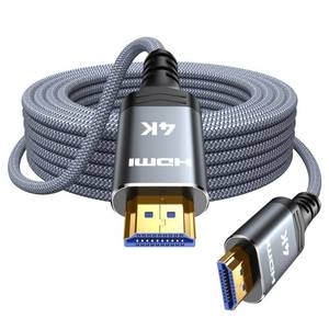 lot 5916 image: Highwings 4K Fiber Optic HDMI Cable 50FT Long - Unidirectional 4K HDR Braided HDMI Cord, 18Gbps High Speed with EthernetARC, 3D, HDCP 2.2, ARC, Compatible for PS-5434K HDTVStreaming Media - Retail $40