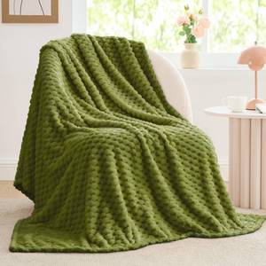 lot 5921 image: BEDELITE Fleece Blanket - 3D Jacquard Decorative Green Apple Throw Blankets for Couch & Bed, Soft and Cozy Warm Plush Fluffy Blanket All Seasons Suitable, 50x60Inches - Retail $17