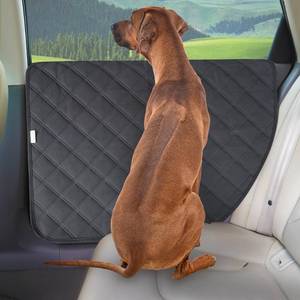 lot 5933 image: ALLANSING Dog Car Door Protector 2-Pack, Protects Doors from Dog Scratches, 900D Heavy Duty Thick Fabric, Window Roll Compatible & No Tint Damage, Secure Fit for CarsSUVsTrucks - Retail $26