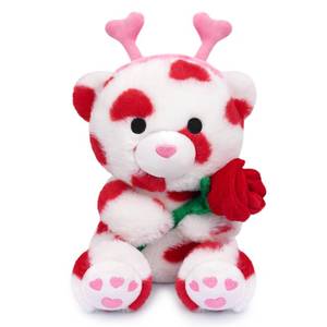 lot 5934 image: MUFEIRUO Teddy Bear Plush Valentines Day,9in Teddy Bear Stuffed Animal with Rose,Valentines Day Gifts for Her Kids Girlfriend Boys and Girls,Party Favor Home Decorations. FLOWER BROKE OFF TIE.