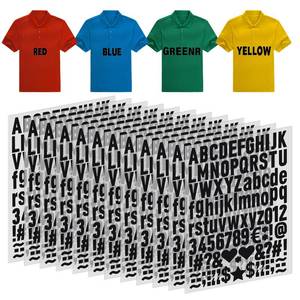 lot 5935 image: 12 Sheets Black Iron on Letters and Numbers for Clothing Fabric 1 Inch Iron on Letters A-Z Heat Transfer Letter 0-9 Heat Press Alphabet Stickers for T-Shirt Designs Backpack Jerseys DIY Craft. SOME LETTERS CUT OUT.
