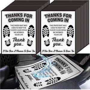 lot 5950 image: Drydiet 500 Pcs Waterproof Car Floor Mats Covers PE Plastic Protector Automotive Floor Mats Disposable Auto Vehicles Pads Car Vehicle Mat Bulk Printed with Footprint Words(15.75 x 20 Inch,White) - Retail $59